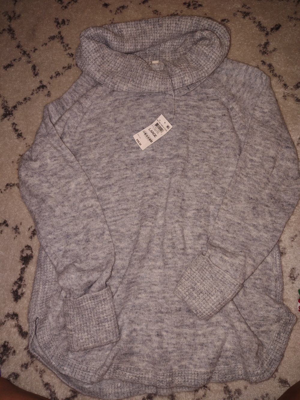 Style & Co. Light Gray Cowl Neck Sweater